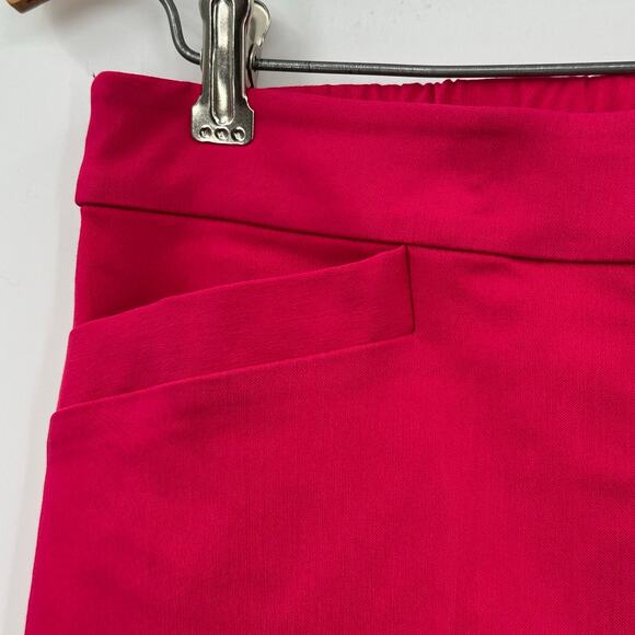 Susan Graver Crop Zip Pants Trousers Dark Pink Womens Size 4 Smooth Front - Picture 5 of 10